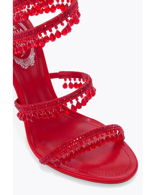 Rene Caovilla Red Chandelier Sandal 105