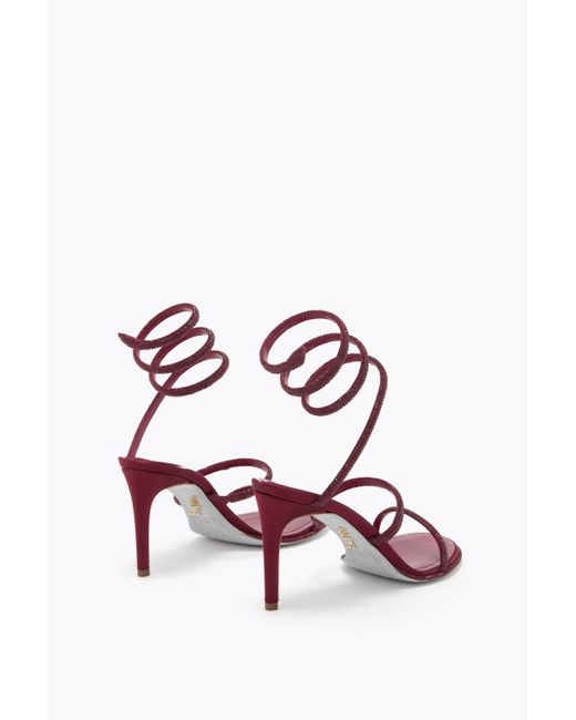 Rene Caovilla Pink Cleo Burgundy Sandal 80