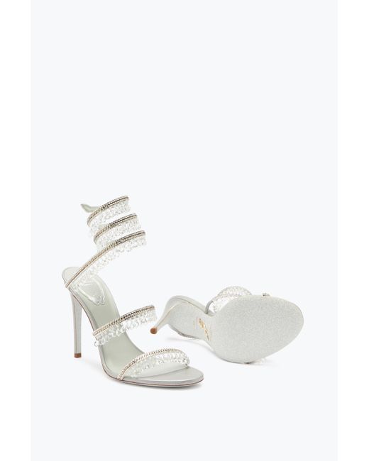 Rene Caovilla White Chandelier Sandal 105