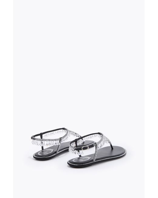 Rene Caovilla White Chandelier Thong Sandal 10