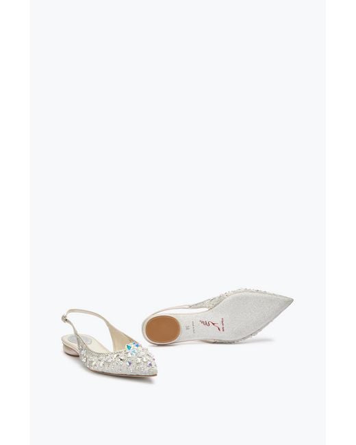 Rene Caovilla White Flat Slingbacks Cinderella