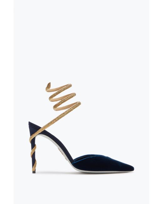 Rene Caovilla White Margot Deep Slingback Pump 105