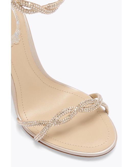Rene Caovilla White Braid Champagne Sandal 105