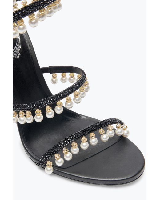 Rene Caovilla White Chandelier Sandal With Pearls 105