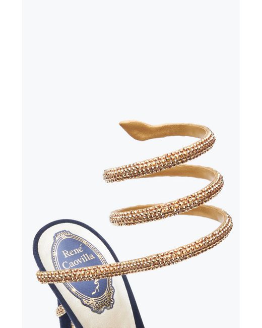 Rene Caovilla White Margot Crystal- Sandal 105