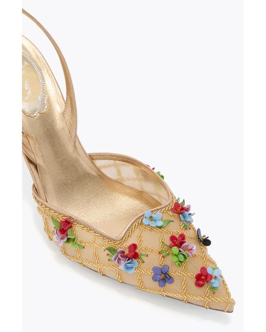 Rene Caovilla White Flora Slingback 80