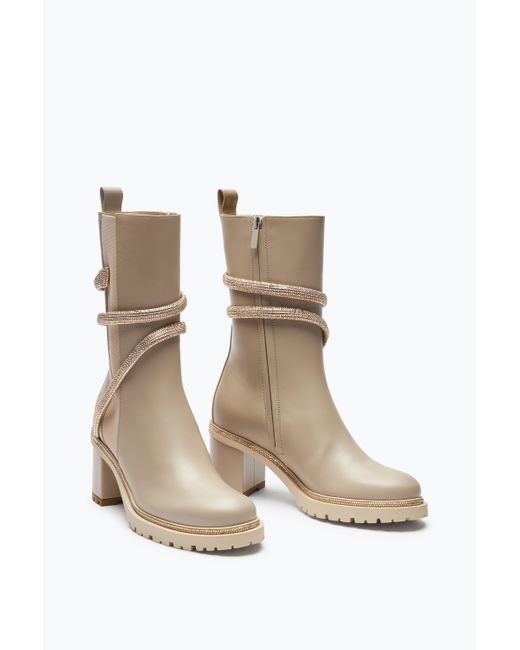 Rene Caovilla Natural Cleo Crystals Bootie 60