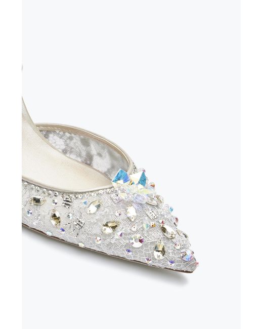 Rene Caovilla White Slingbacks Cinderella
