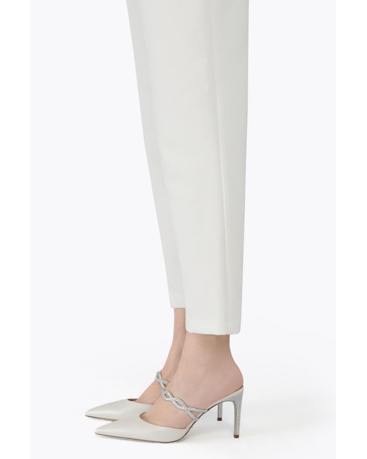 Rene Caovilla White Braid Ivory Mule 80