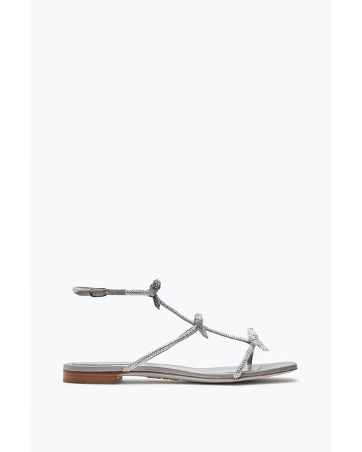 Rene Caovilla White Caterina Crystal Pearl Sandal 10