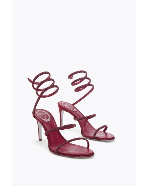 Rene Caovilla Pink Cleo Burgundy Sandal 80
