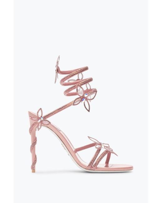 Rene Caovilla Pink Margot Powder Butterfly Sandal 105