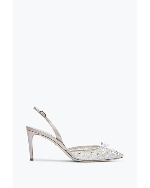 Rene Caovilla White Slingbacks Cinderella