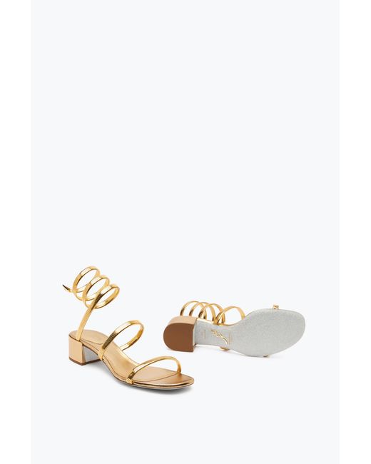 Rene Caovilla Juniper Metallic Sandal 40