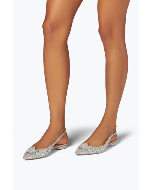 Rene Caovilla White Flat Slingbacks Cinderella