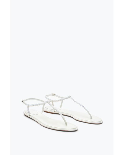 Rene Caovilla White Diana Sandal With Crystals 10