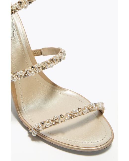 Rene Caovilla White Golden Honey Sandal 80