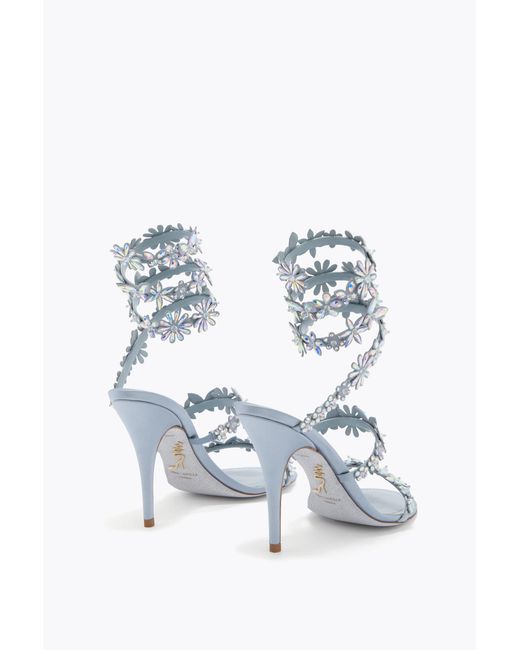 Rene Caovilla White Eden Cerulean Sandal 100