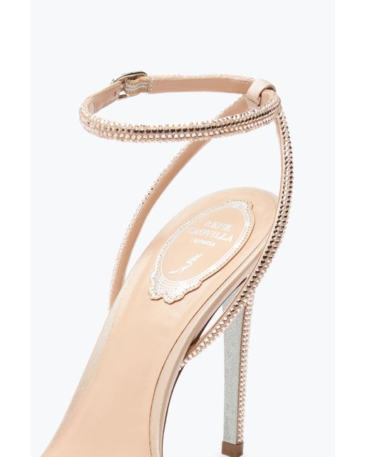 Rene Caovilla White Ellabrita Crystal Blush Sandal 105