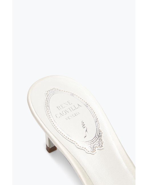 Rene Caovilla White Pearl Mule 60