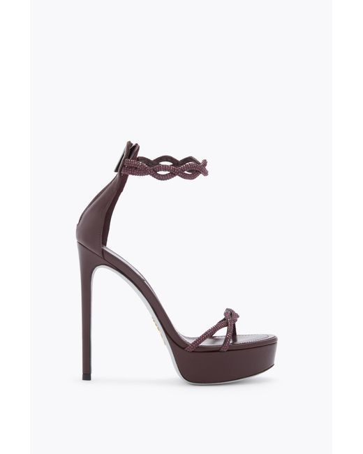 Rene Caovilla White Braid Fondant Platform Sandal 130