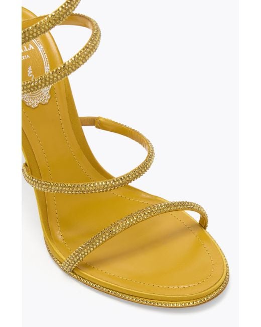Rene Caovilla Metallic Cleo Mustard Sandal 105