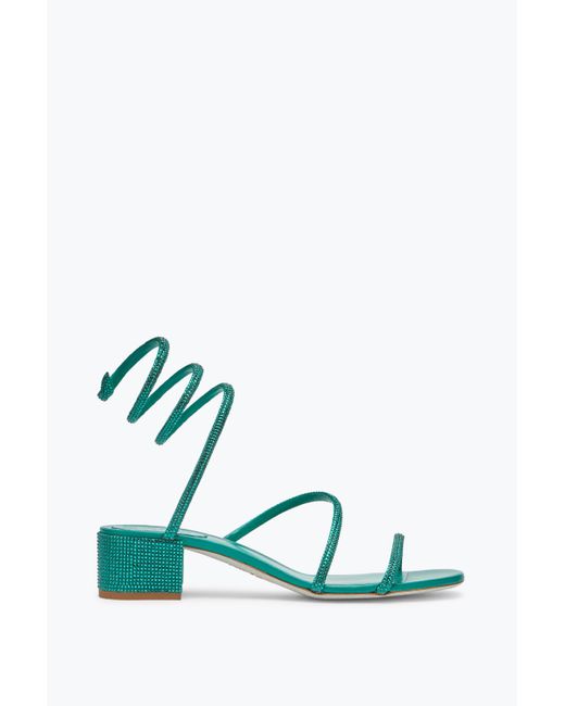 Rene Caovilla Green Cleo Crystal Emerald Sandal 35