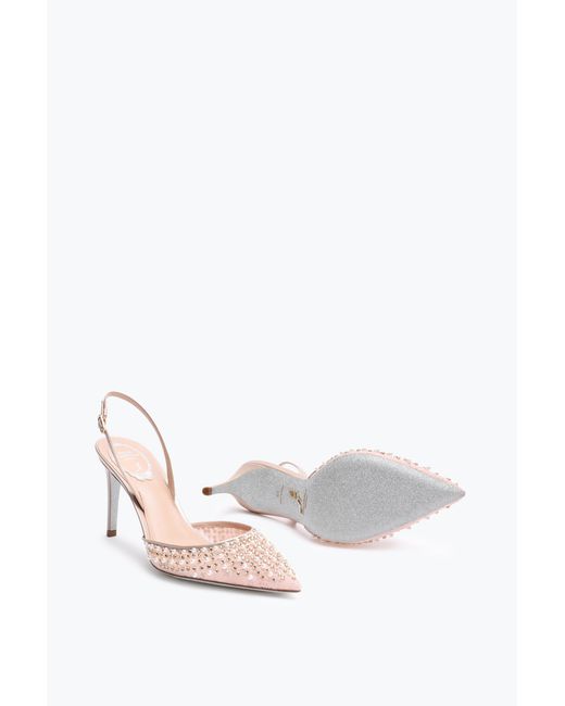 Rene Caovilla White Aretha Nude Slingback 80