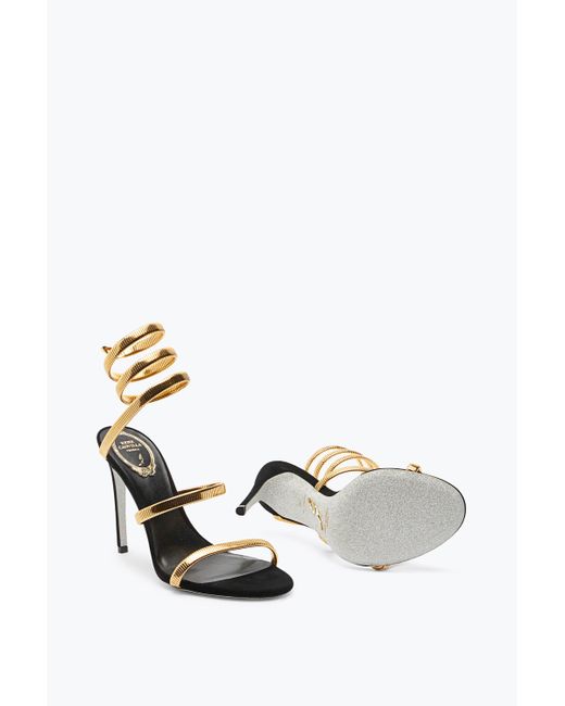 Sandale Juniper En Daim Et Or 105 Rene Caovilla en coloris Metallic