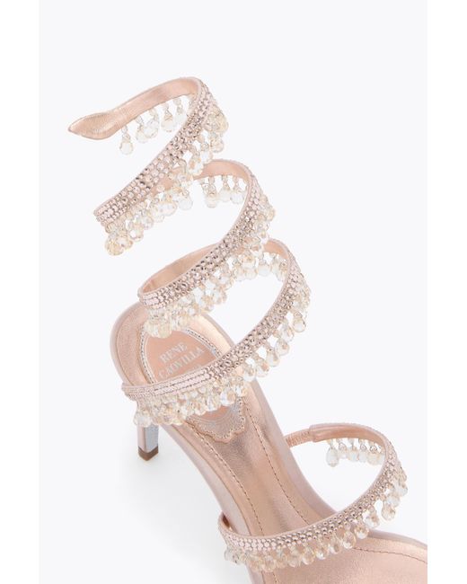 Rene Caovilla White Chandelier Light Sandal 80