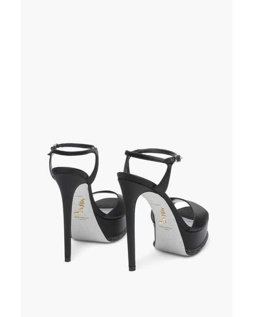 Rene Caovilla Black Anastasia Crystal Sandal 130