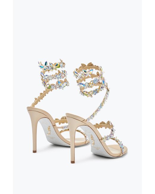 Rene Caovilla White Eden Nude Sandal 105