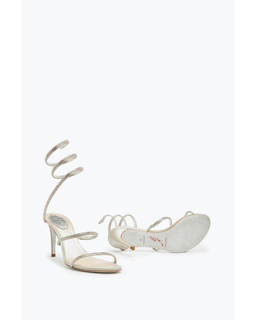 Rene Caovilla White Cleo Sandal 80