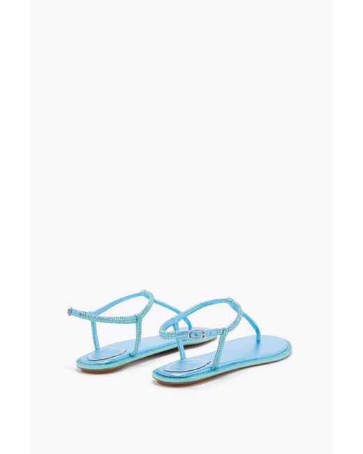 Rene Caovilla Blue Diana Sky Sandal With Crystals 10