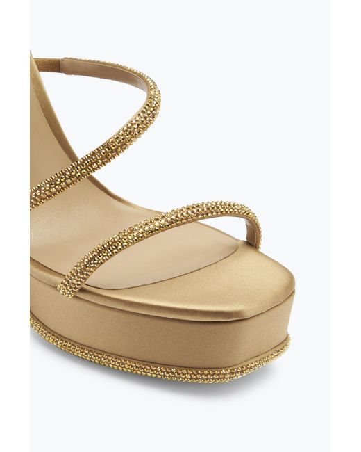 Rene Caovilla White Cleo Crystal Platform Sandal 130