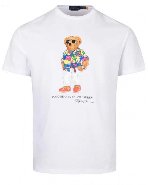 Polo Ralph Lauren White Beach Bear T-shirt for men