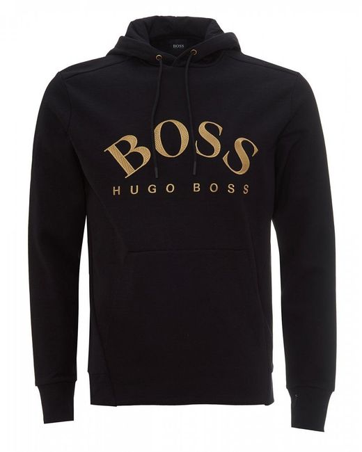 BOSS by Hugo Boss Soody Logo Hoodie, Black Hooded Sweatshirt for men