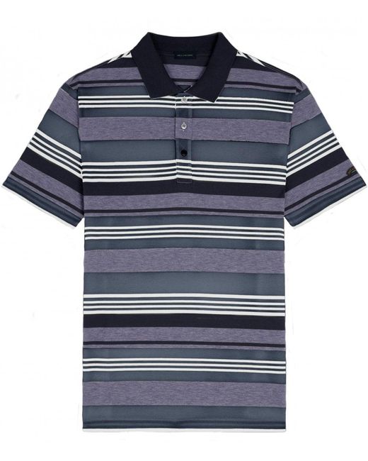 Paul & Shark Blue Striped Pique Polo Shirt Multicoloured for men
