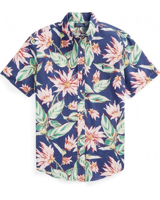 Polo Ralph Lauren Blue Belleville Hawaiin Short Sleeve Shirt Multicolour for men