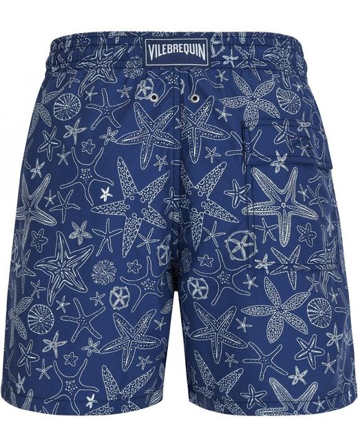 Vilebrequin Blue Staelettes Bicolores Starfish Swimshorts Navy for men
