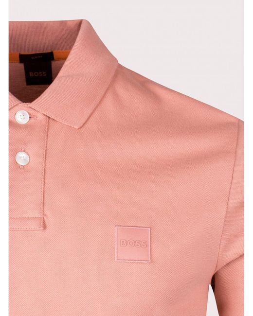 Boss Pink Passenger Polo Shirt Open for men