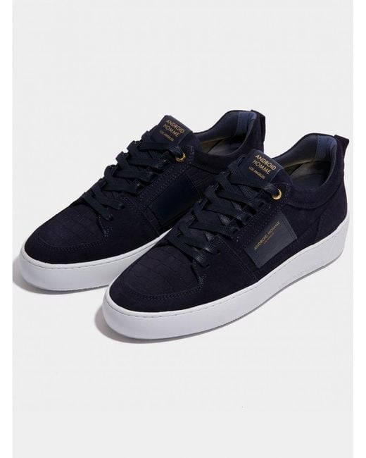 Android Homme Blue Point Dume Low Suede Trainer Navy for men