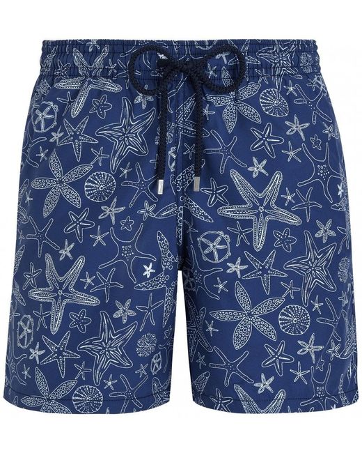 Vilebrequin Blue Staelettes Bicolores Starfish Swimshorts Navy for men