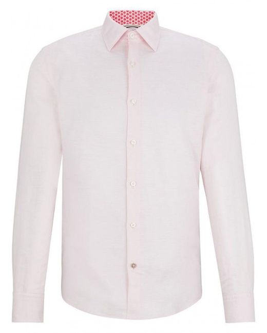 Boss White C-hal Contrast Shirt Light Pastel for men