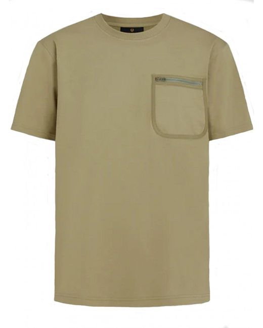 Belstaff Green Transit Zip Pocket T-shirt Aloe for men