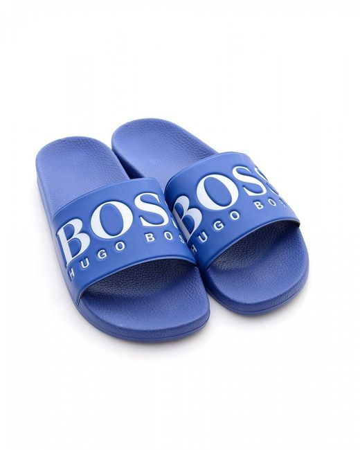 hugo boss blue sliders