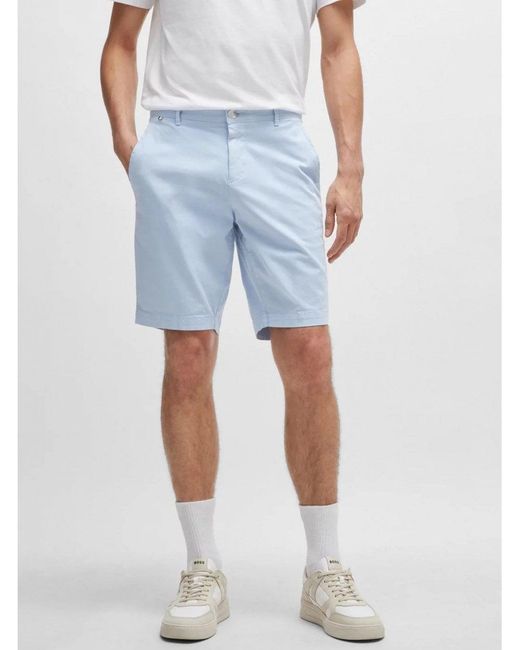 Boss Blue Slice Stretch Slim Fit Shorts for men
