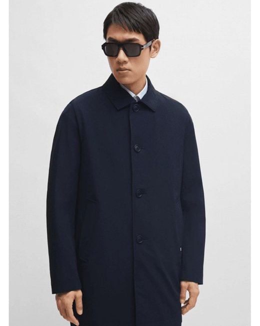Boss Blue P-jared Button-up Coat Dark for men