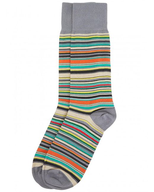 Paul Smith Signature Stripe Socks Blue Grey for men