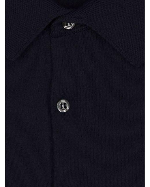 John Smedley Blue Adrian Sea Island Cotton Polo Shirt Navy for men